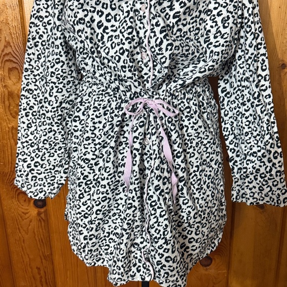 Victoria's Secret Women Sleepwear  Leopard Print Tunic  Dress Button Up small - Picture 2 of 6